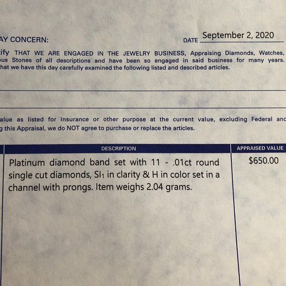 Vintage Platinum Diamond Band Ring Size 6 - Picture 5 of 5